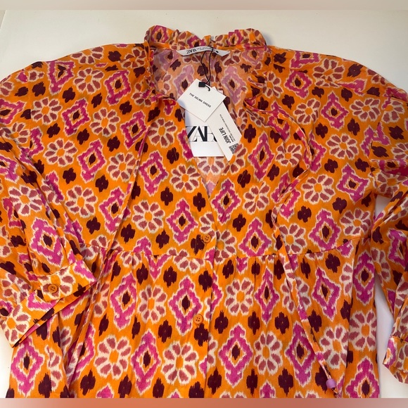 NWT Zara The Selma Long Print Midi 100% Cotton Maxi Dress Blogger Favourite Sz.S - Picture 10 of 11